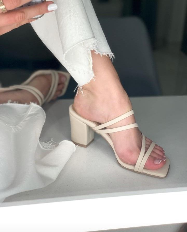 Black Strappy Block Elegant Heels
